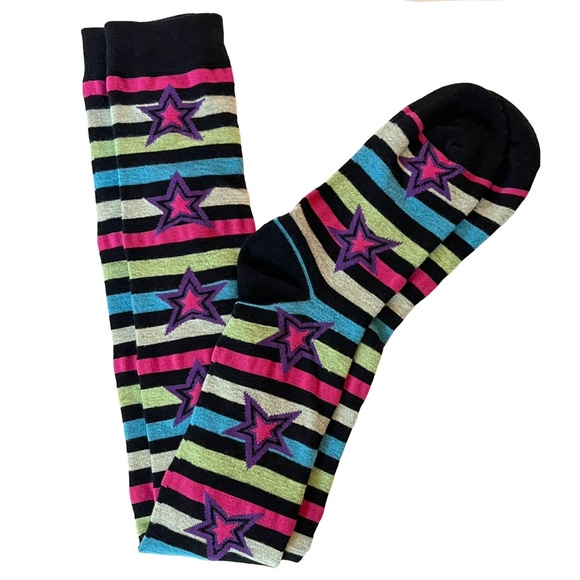 🧦🧦Neon Stars & Stripes Over the Knee Socks🧦🧦 - Picture 1 of 4